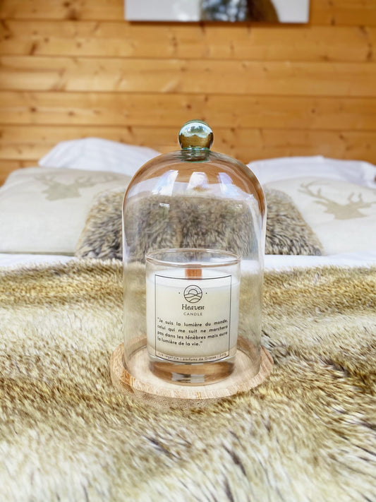 Bougie avec verset de la Bible "Lumière du monde" | Décoration Chrétienne