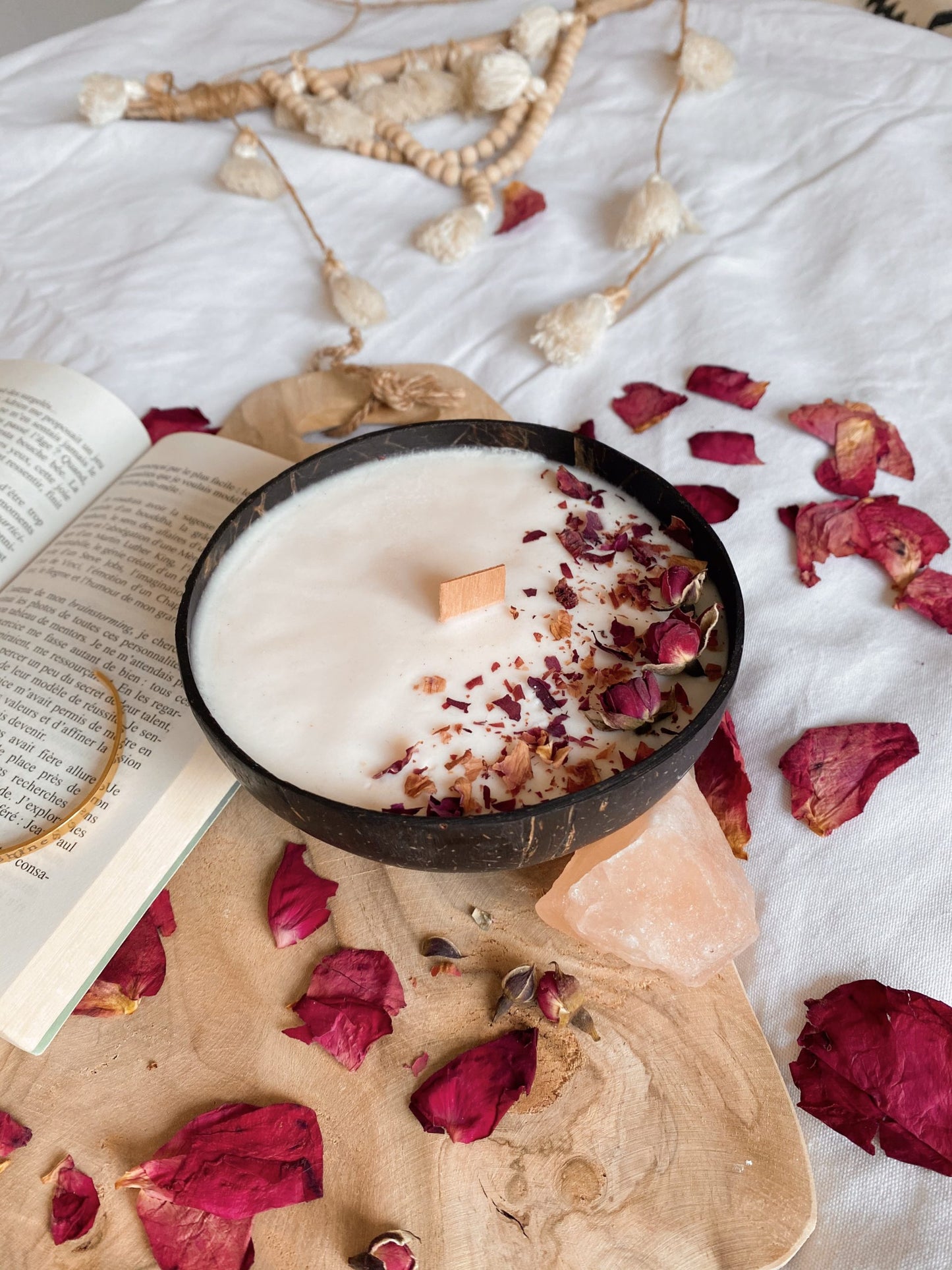 Bougie parfumée dans noix de coco "Amour infini"