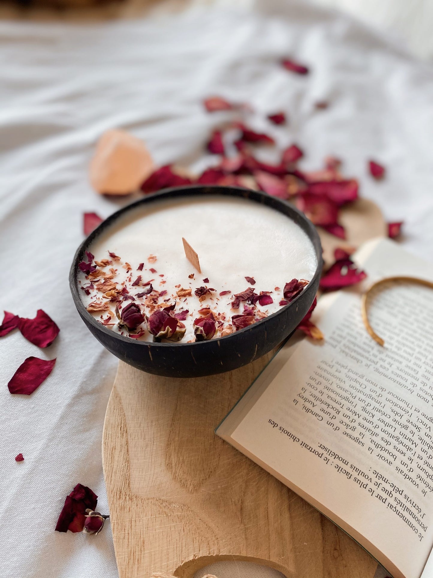 Bougie parfumée dans noix de coco "Amour infini"