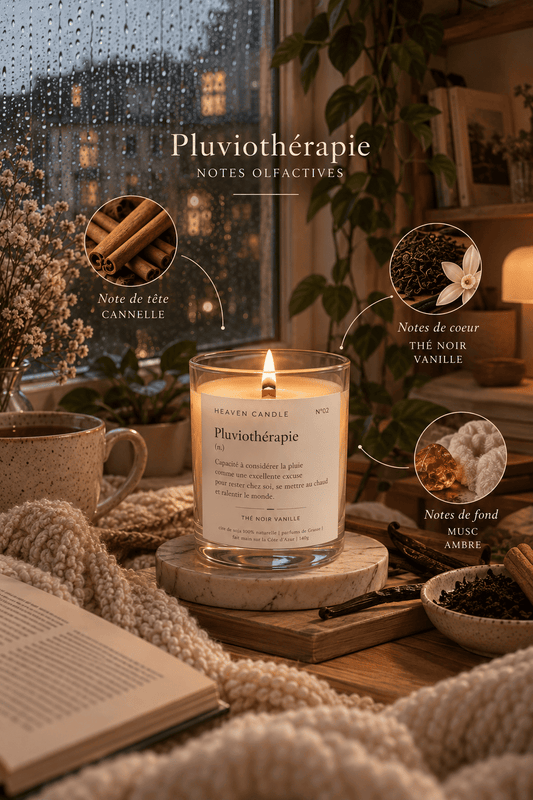 Bougie parfumée Pluviothérapie – Thé noir vanille