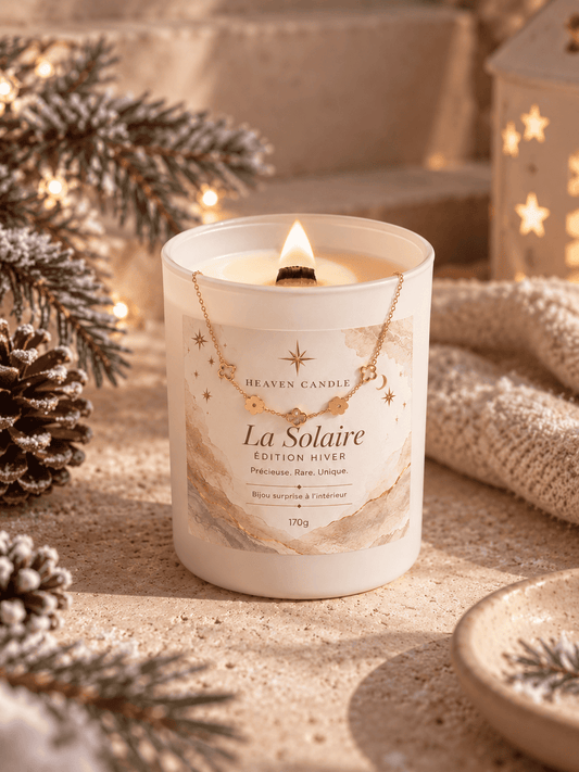 Bougie bijou de Noël – La Solaire | Collier avec motifs à fleurs en acier inoxydable