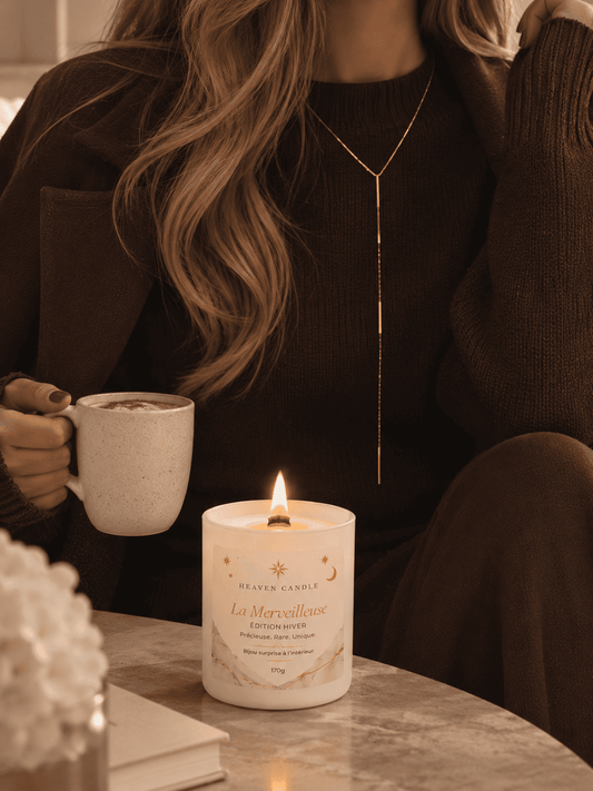 Bougie bijou de Noël – La Merveilleuse | Collier sautoir en acier inoxydable
