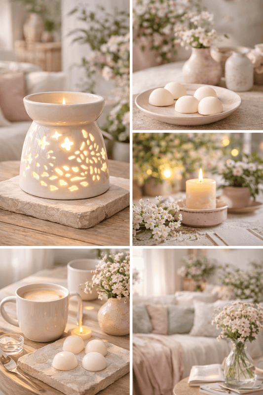 Brûleur pour cire parfumée Jardin d’Éden | Diffuseur fondants parfumés nature