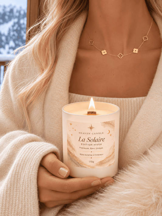 Bougie bijou de Noël – La Solaire | Collier avec motifs à fleurs en acier inoxydable