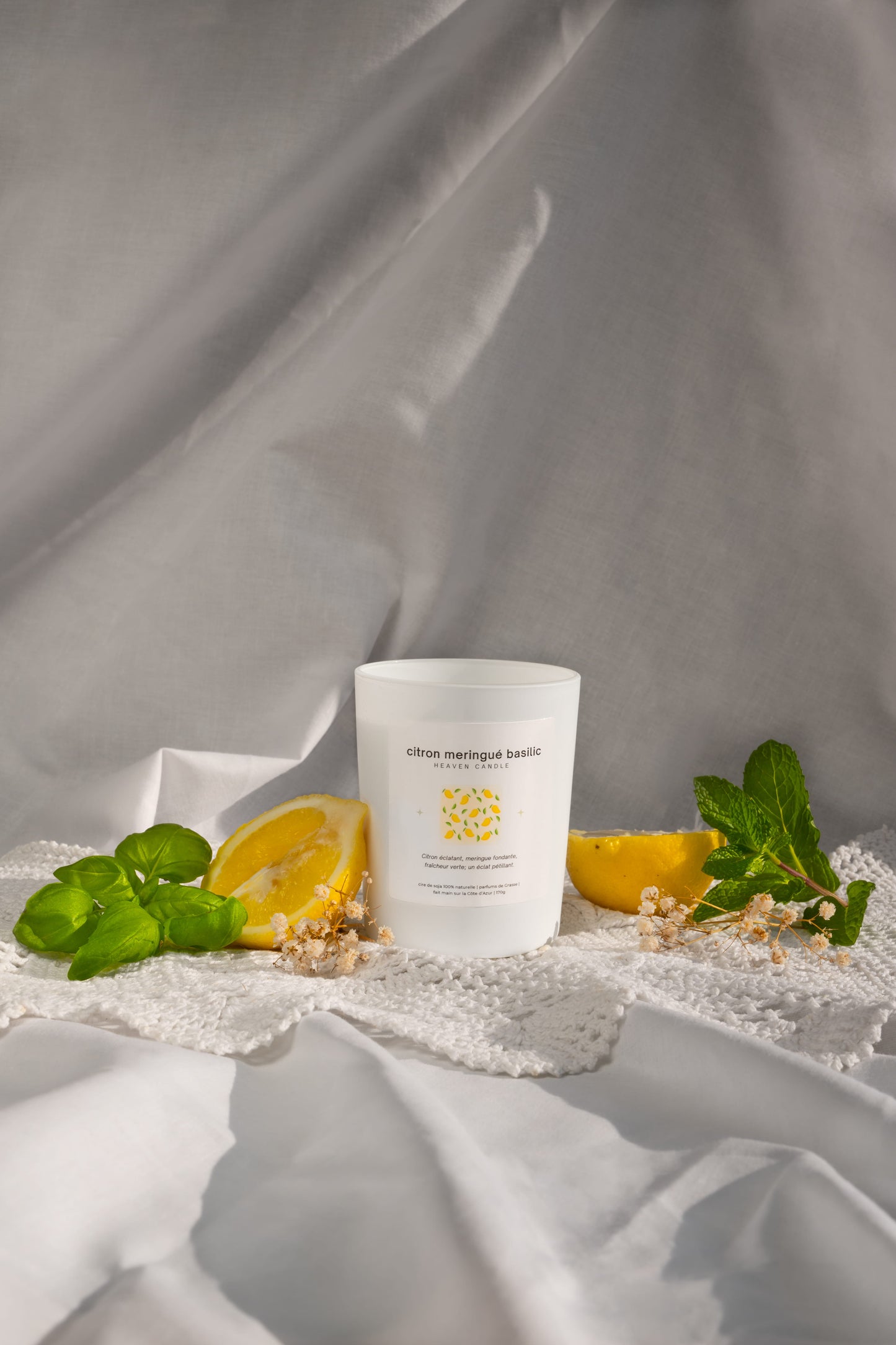 Bougie parfumée Citron meringué basilic