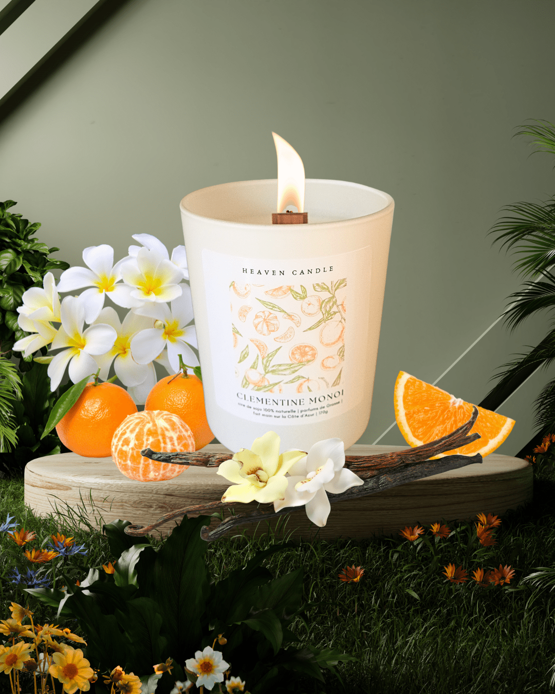 Bougie Clémentine Monoi