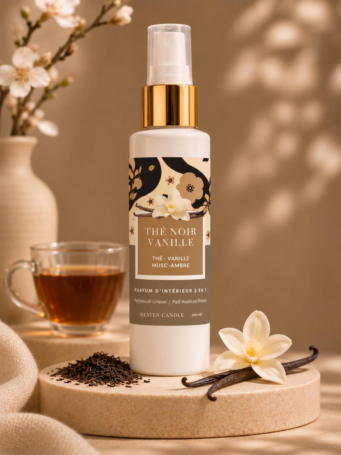 Parfum d’intérieur 2 en 1 Thé noir vanille - 100ml
