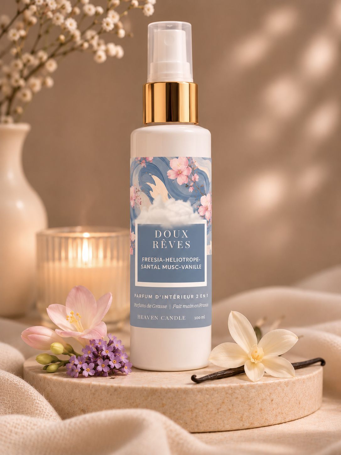 Parfum d’intérieur 2 en 1 Doux rêves - 100ml