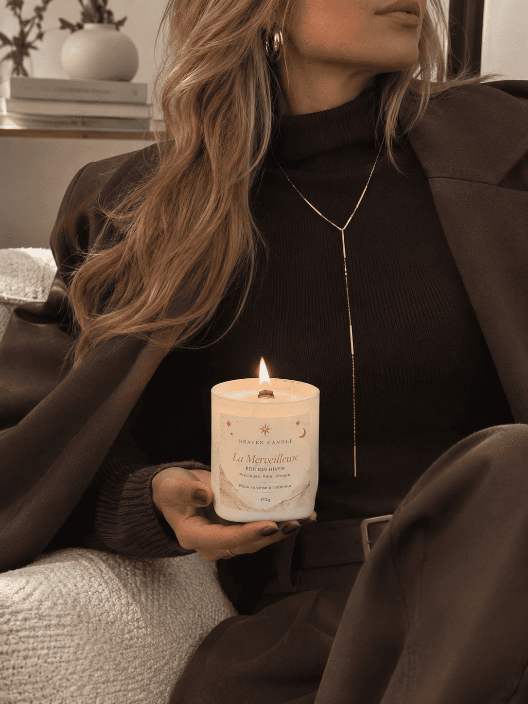 Bougie bijou de Noël – La Merveilleuse | Collier sautoir en acier inoxydable