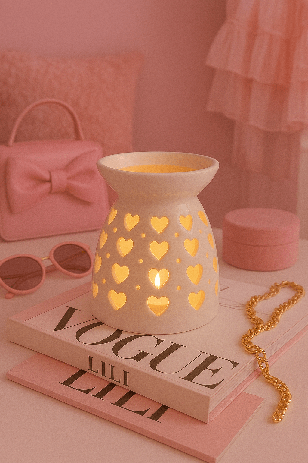 Brûleur pour cire « Coeurs de lumière »