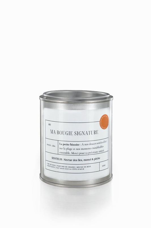 Bougie personnalisée parfumée – Message & senteurs au choix